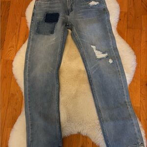 Men's Distressed Blue Jeans